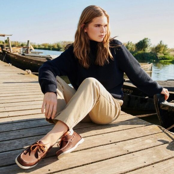 Sebago Brown Portland Boat Shoes NWT Never Used Size 7 - Picture 2 of 8